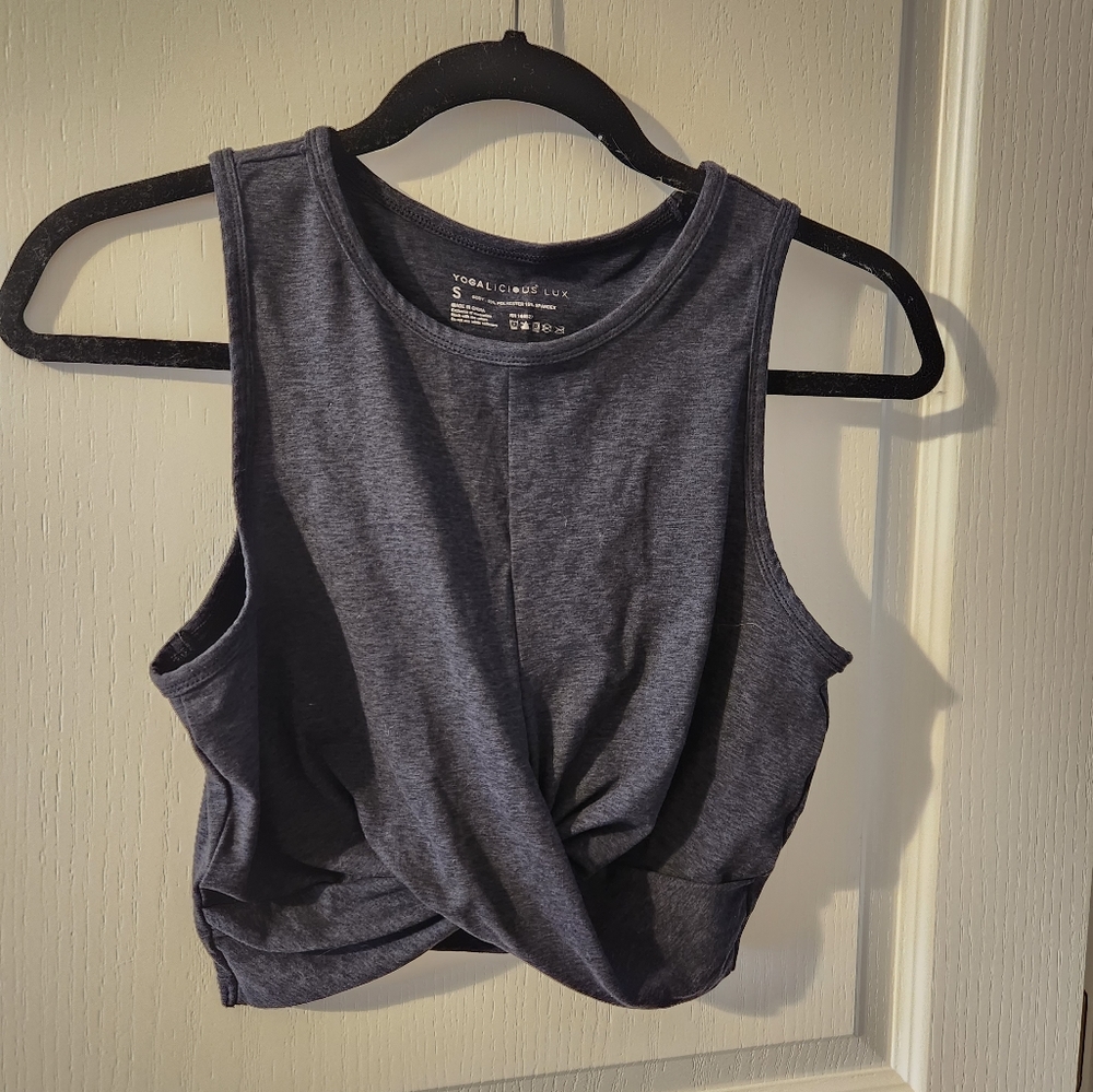 Yogalicious Lux Twist Front Crop Top Tank- Size Small